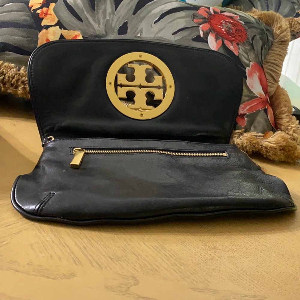 Tory Burch purse black with long chain handles